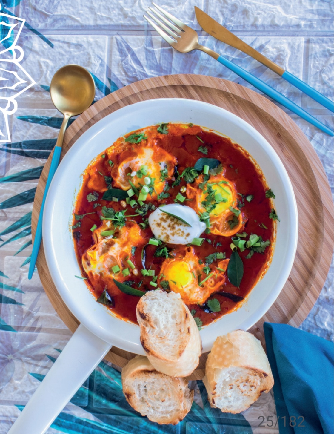 Shakshuka-style eggs in curry